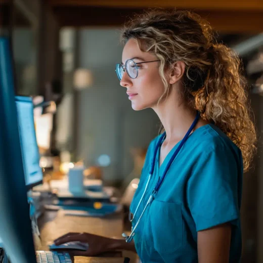 medical assistant doing her work remotely